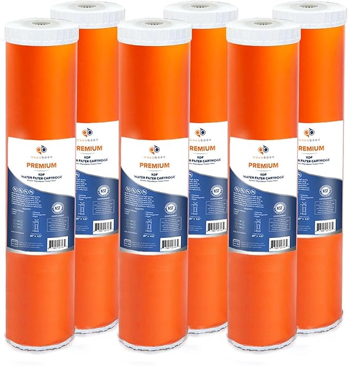 Aquaboon 20x4.5" Whole House Water Filter Cartridge – Premium KDF Heavy Metal & by Aquaboon