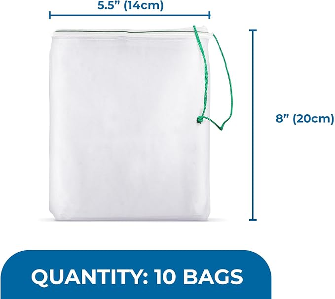 SunGrow Catappa Leaf Filter Bags, 10 Mesh Bags - Image 7