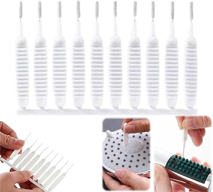 Multifunctional Shower Cleaning Tools Shower Cleaning Brush,2025 Upgrade Shower Head Cleaning Brush for Small Hole with Storage Boxes for Household Bathroom. (10 Pack)