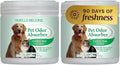SMELLS BEGONE Air Freshener Odor Absorber Gel - 15 oz, Pack of 2 - Absorbs and Eliminates Odor in Pet Areas, Bathrooms, Cars, & Boats - Made with Essential Oils - Calming Rain Scent