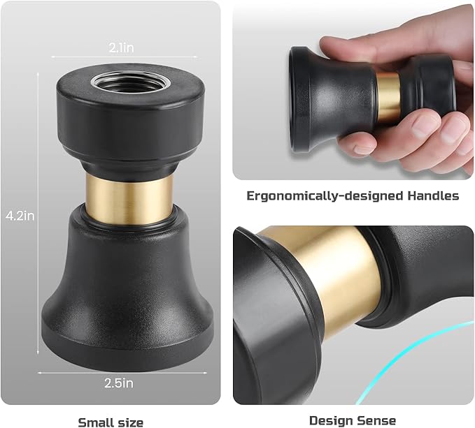 Hose Nozzle, Lichamp 4 Pack Heavy Duty Brass Fireman Style High Power Leak Proof Adjustable Garden Water Sprayer, Suitable for Car Wash, Patio Cleaning, Watering Lawn and Garden, Shower Pets (Black)
