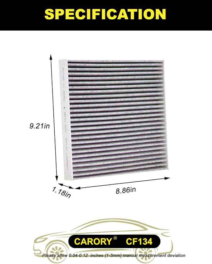 2 Pack Cabin Air Filter w/Activated Carbon - Image 2
