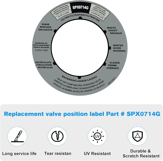 SPX0714G Pool Filter Label Sticker Replacement Hayward Sand Filter Sticker - Image 2
