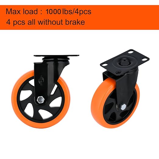 YOOGAA 5 Inch Caster Wheels Casters Set of 4 Heavy Duty Casters without Brake - Image 5