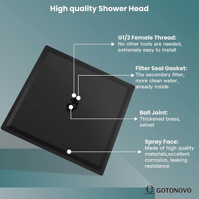 gotonovo Shower System with Tub Spout Wall Mounted Rain Shower Head and Handle Combo Shower Faucet Set with Valve, 8 Inch, Oil Rubbed Bronze