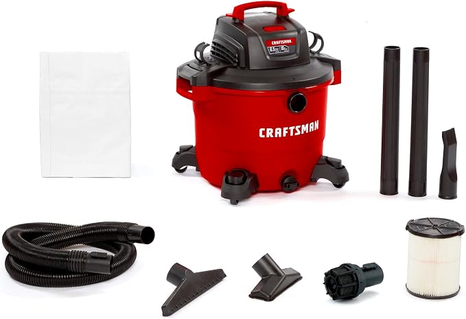 CRAFTSMAN CMXEVBE18695 16 Gallon 6.5 Peak HP Wet Dry Vac, Heavy-Duty Shop by CRAFTSMAN