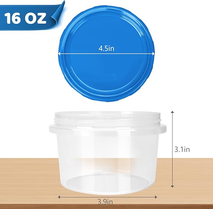 Freezer Containers with Twist Top Lids, Heavy Duty Round Airtight Food Storage - Image 7