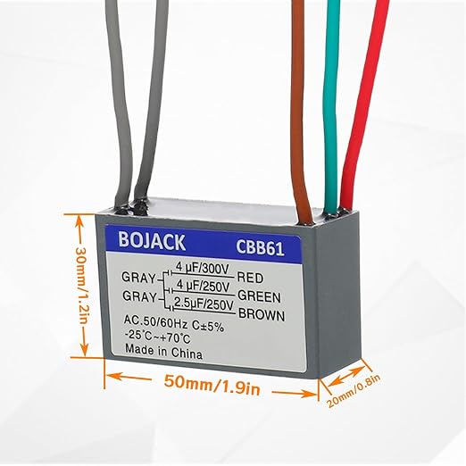 BOJACK CBB61 4uf+4uf+2.5uf 250/300V 50/60 Hz Start Run Capacitor - Image 3