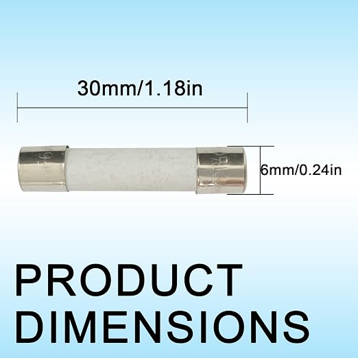 5-Pack 6×30mm 250V 6A Fast-Blow Ceramic Fuse, Quick-Acting Cartridge Fuse - Image 2