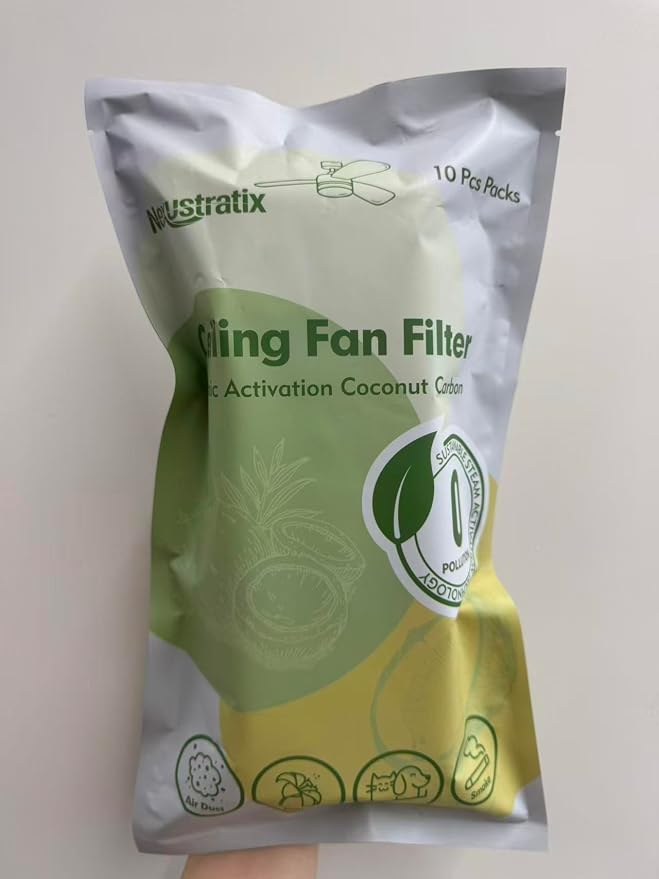 10 PCS Ceiling Fan Filters for Blades，Activated Coconut Carbon Air Filter by Unknown