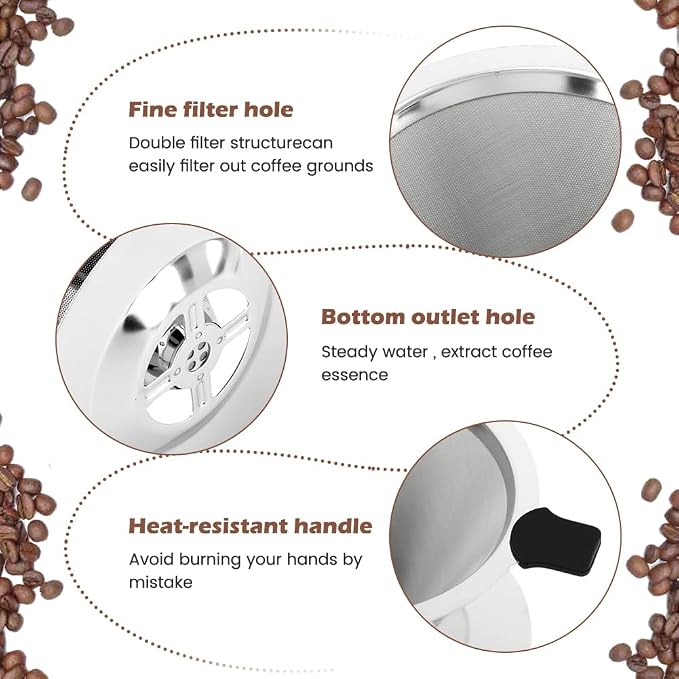Pour Over Coffee Dripper Paperless Reusable Coffee Filter Pour Over Coffee - Image 3