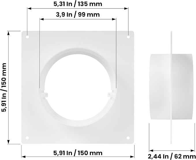 4" Inch Pack of 2 Duct Connector Flange - Image 2