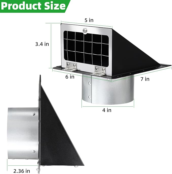 4 Inch Dryer Vent Cover Outside - Image 2