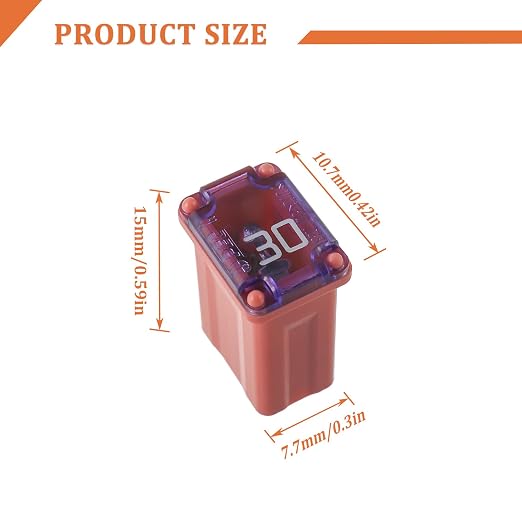 30A 30AMP 32V Slow Blow FMM MCASE Type Fuses 608830 Micro Female Cartridge - Image 2