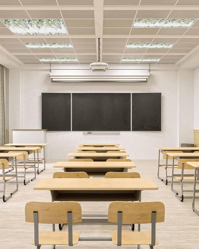 3 Pack Fluorescent Light Cover for Classroom Ceiling Light, Sage Green - Image 4