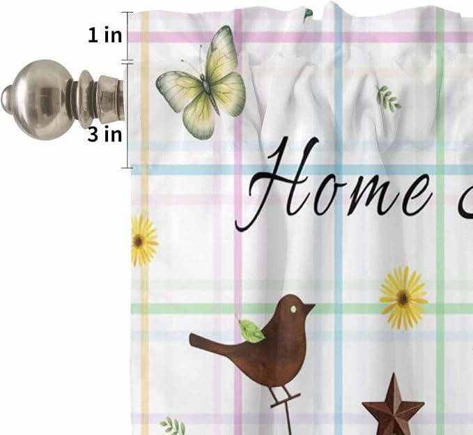 Kitchen Curtains Tiers and Valance Set of 3, Sunflowers Dog Light Filtering - Image 5