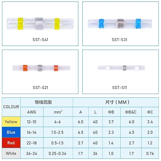 TICONN 1250Pcs Heat Shrink Wire Connectors, Waterproof Automotive Marine - Image 8