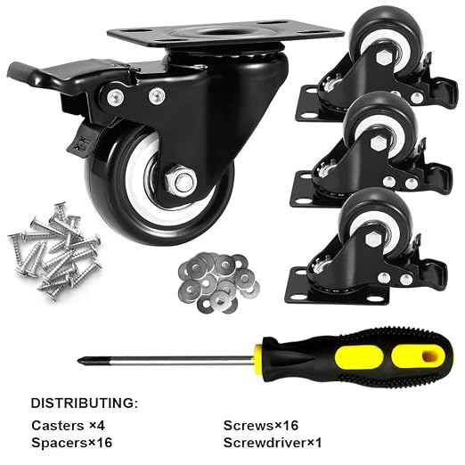 2" Caster Wheels Set of 4, Heavy Duty Casters - Image 2