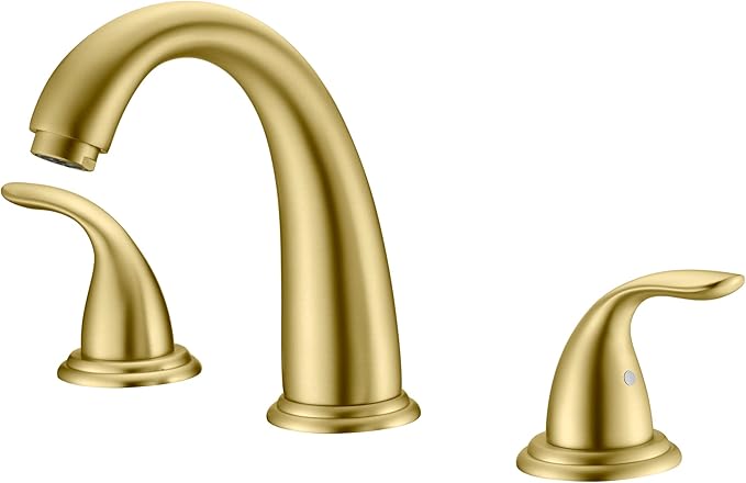 sumerain 3 Hole Roman Tub Faucet Brushed Gold with with Brass Rough in Valve, High Flow