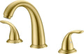 sumerain 3 Hole Roman Tub Faucet Brushed Gold with with Brass Rough in Valve, High Flow