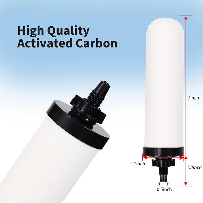 4 PACK 7" Gravity Drinking Water Ceramic Replacement Candle Element Filter - Image 3