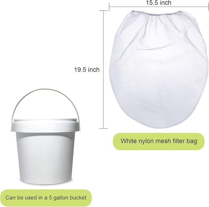 Paint Strainer Bags White Fine Mesh Filters Bag Bucket Elastic Opening Strainer - Image 3