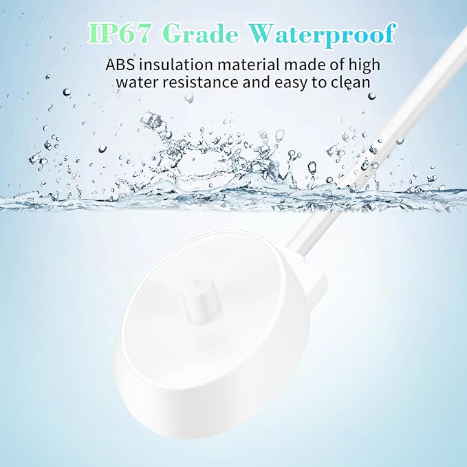 2 Pack Charger Replacement for Oral B Electric Toothbrush IO Series 3 4 5 6, 3757, USB Inductive Charging Base Waterproof Power Cord Cable
