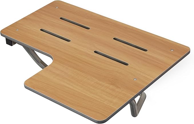 Seachrome 28" x 22.5” Teak Reversible Folding Transfer Tub/Shower Seat, ADA Compliant