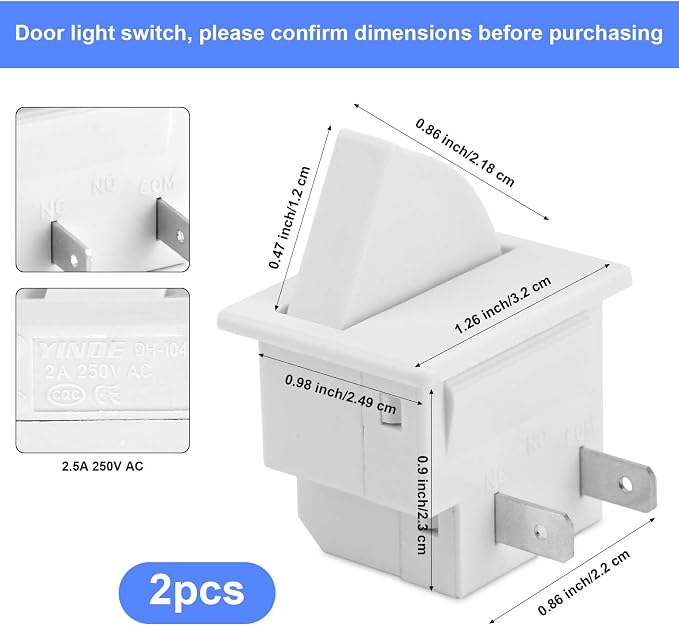 2pcs Refrigerator Door Light Switches, Refrigerator Parts Replacement - Image 2