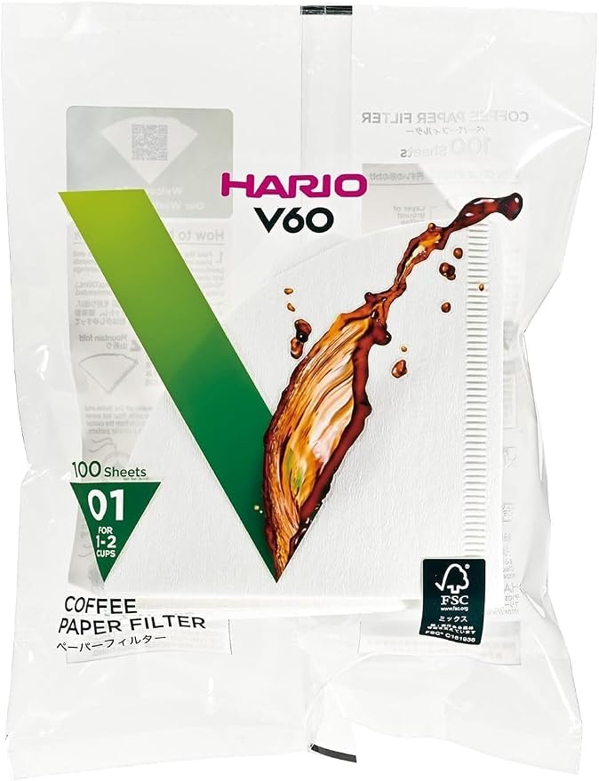 Hario V60 Paper Coffee Filter, Size 01 by Hario