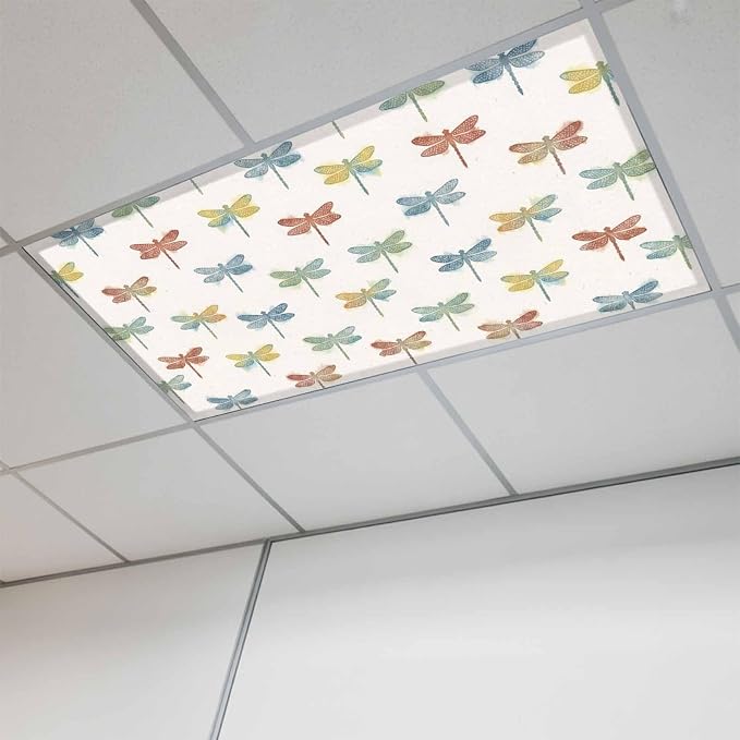 Fluorescent Light Covers for Ceiling Lights Watercolor Dragonfly Magnetic Light by Home+L6