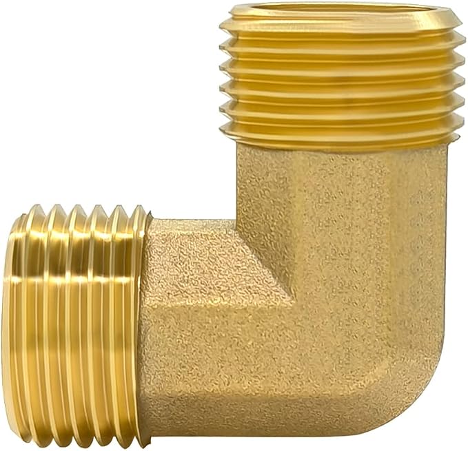 Hooshing 2PCS Brass Pipe Fitting 90 Degree Elbow 3/4 Inch NPT Male x 3/4 Inch - Image 3