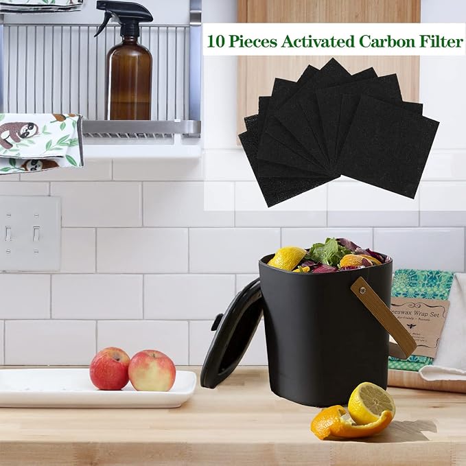 10 Pack Square Compost Bin Filters Spare Activated Carbon Filter Sheets - Image 7