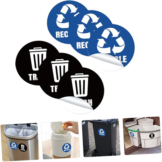 TEHAUX Self-Adhesive Garbage Sorting Stickers Waste Bin Decals - Image 6