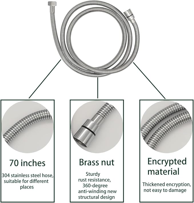RV Outdoor Shower Head Kit with Garden Hose Fitting and Suction Cup - RV Outside Shower - Easily Installed and Removed On Outside of Camper(RV Shower Head Kit with on/off switch, chrome)