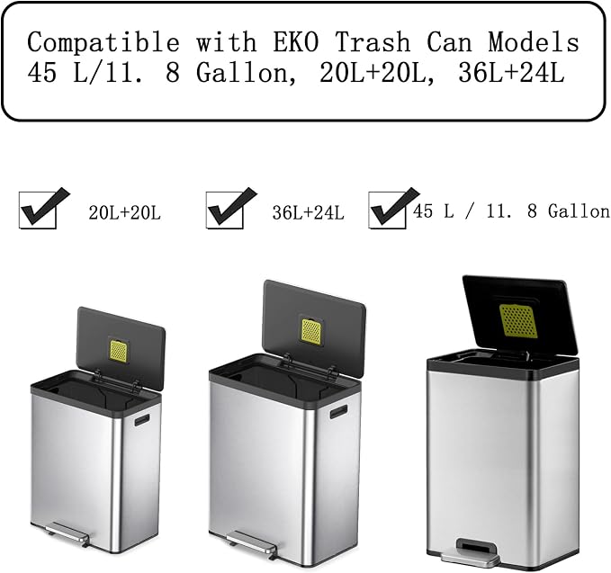 8 Pack Activated Carbon Filters Fits EKO Trash Can - Image 2