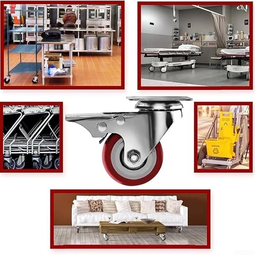 Set Of 4 Swivel Casters Polyurethane Wheels Workbenches, Tool Chests, And - Image 3