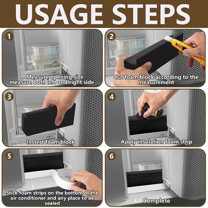 moonoom 2 Pack Air Conditioner Foam Block, Window AC Side Foam Block Kit - Image 4