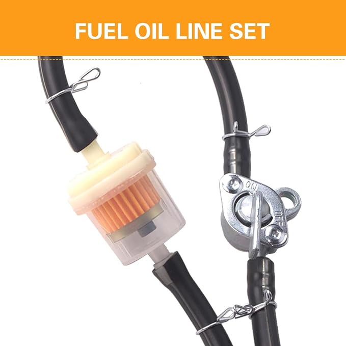 Car Fuel Filter Kit, 39.3" Hose and 3 Filter and Petcock Valve - Image 4