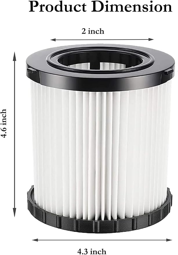 4 Pack DCV5801H Wet/Dry Vacuum HEPA Replacement Filter Compatible - Image 2