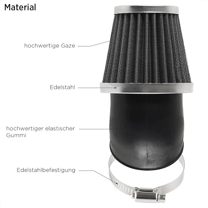 Evermotor Motorcycle Air Filter, 48mm 49mm 50mm Carb Filter - Image 4