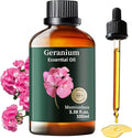 Pure Geranium Essential Oil, Mumianhua Natural Floral Oil for Bedroom Serenity & Garden Freshness, Aromatherapy for Evening Relaxation, Outdoor Ambiance, Reed Diffuser, Skin & Hair Care, 3.38 Fl Oz