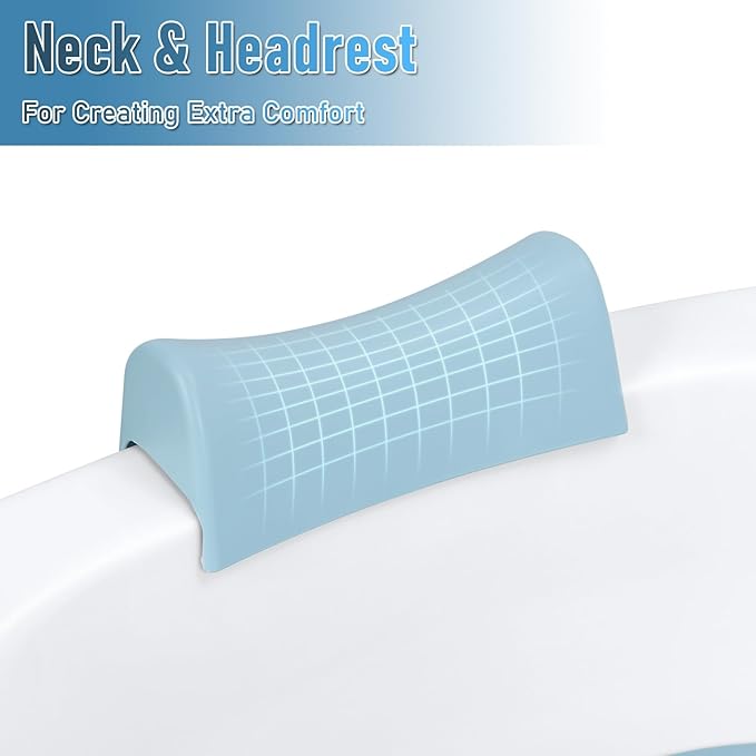 Portable Bathtub Portable Tub for Adults, 56" Foldable Bathtub for Adults Free Standing Tub for Shower, Ice Bath, Sitz Bath, Freestanding Bathtubs with Neck Pillow Blue