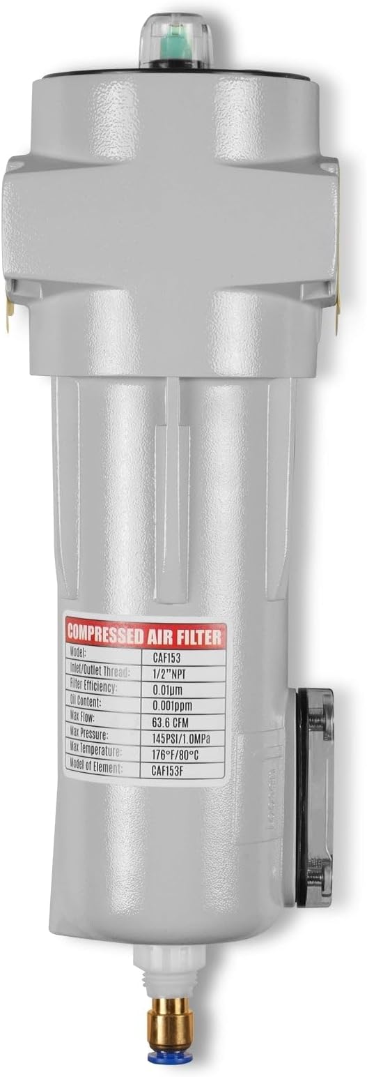 63 CFM Compressed Air Oil-Water Separator Precision Filter, Oil Content 0.001ppm - Image 5