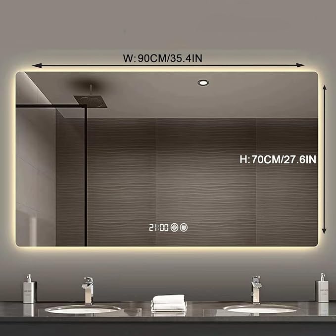 Bathroom Mirror with LED Lights，LED Bathroom Mirror，Smart Lighted Bathroom - Image 2