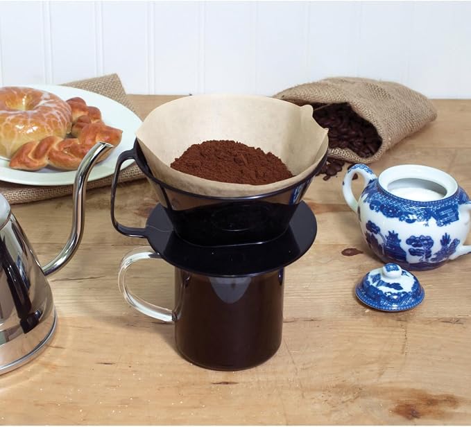 Fino Pour-Over Coffee Brewing Filter Cone, Number 4-Size, Brews 8 to 12-Cups - Image 2