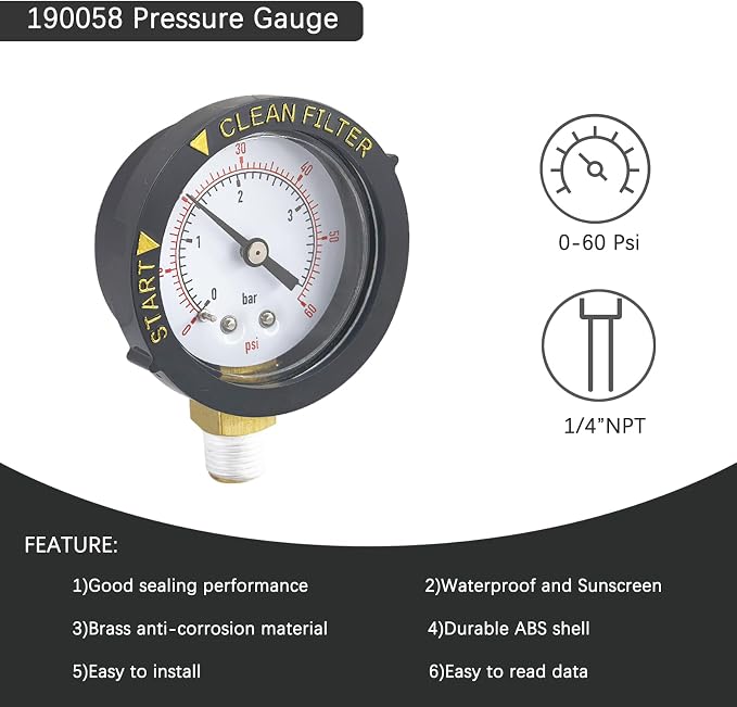 190058 Pressure Gauge 0-60 PSI - Image 4