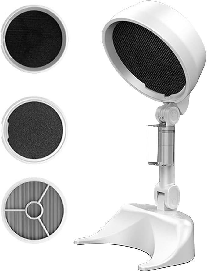 Foldable Air Purifier with 3 Replaceable Filters, 2 in 1 Desktop Electric Smoke by Ruiqas