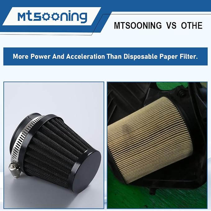 Mtsooning Universal Air Filter, 50mm Motorcycle Cone Intake Breather Cleaner - Image 3