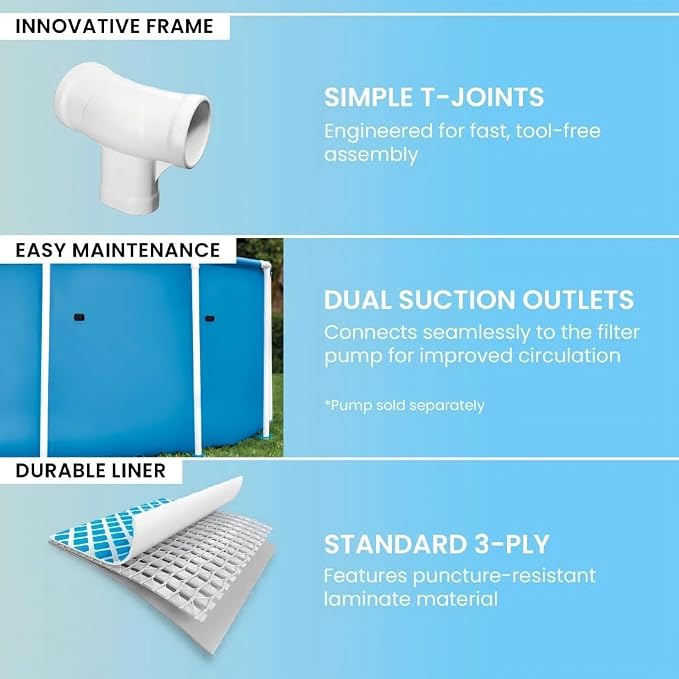 10ft x 30in Round Metal Frame Above Ground Pool, W/Filter Pump and Cover | - Image 4